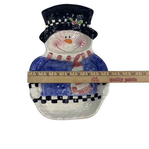 SNOWMAN Serving Bowl Dish Set, Large & Small, With Matching Snowman Spreader - Picture 6 of 15